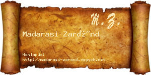 Madarasi Zaránd névjegykártya